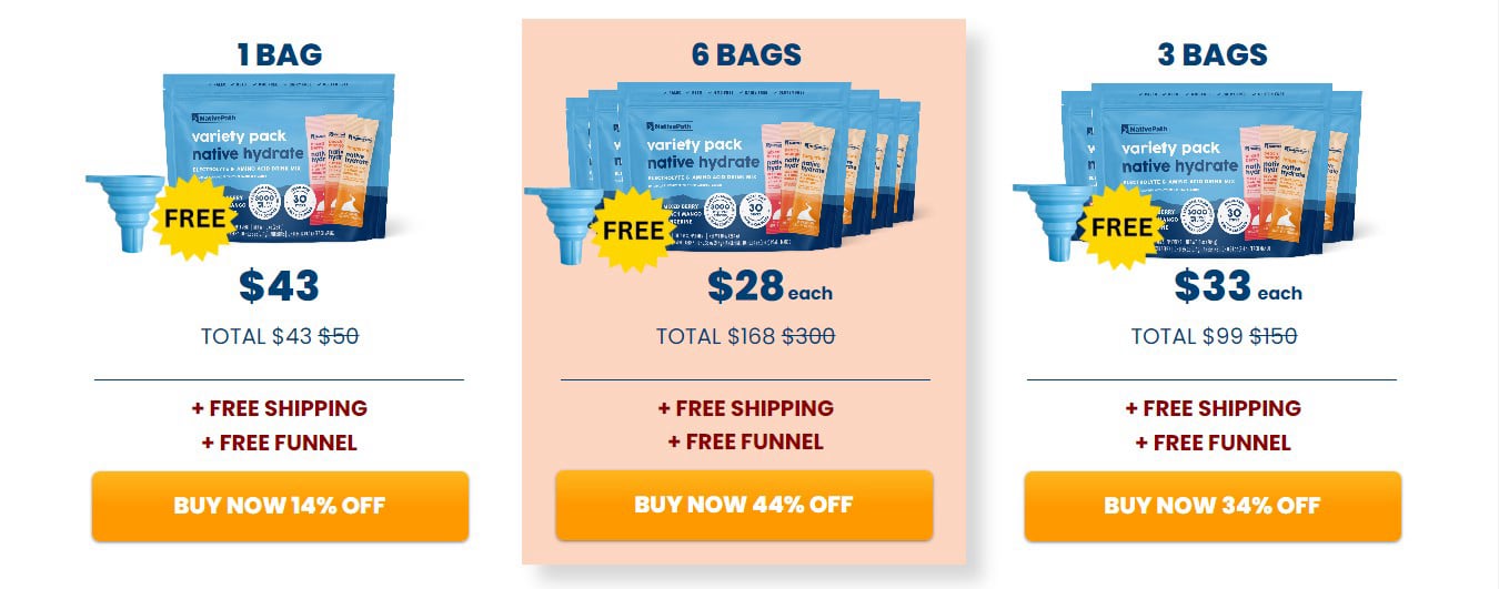Native Path Hydrate Stick Packs Order
